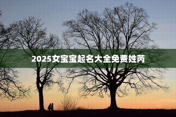 2025女宝宝起名大全免费姓芮