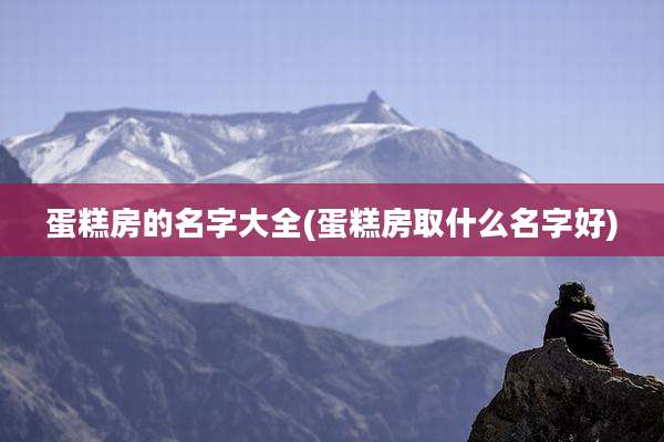 蛋糕房的名字大全(蛋糕房取什么名字好)