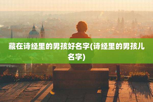 藏在诗经里的男孩好名字(诗经里的男孩儿名字)