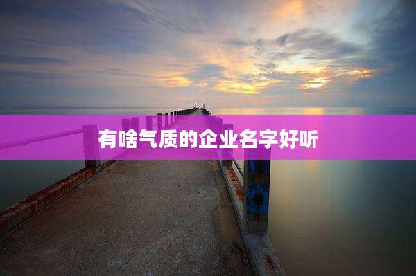 有啥气质的企业名字好听