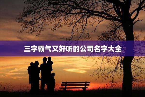 三字霸气又好听的公司名字大全