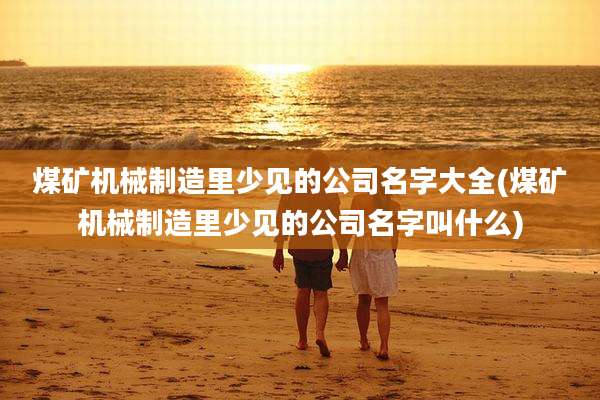 煤矿机械制造里少见的公司名字大全(煤矿机械制造里少见的公司名字叫什么)