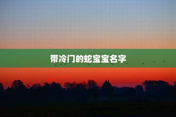 带冷门的蛇宝宝名字