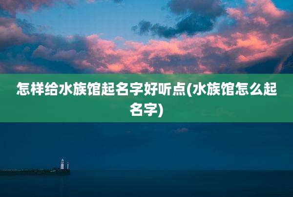 怎样给水族馆起名字好听点(水族馆怎么起名字)