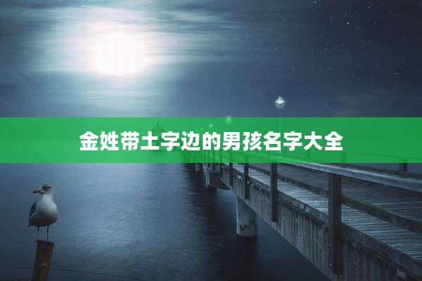 金姓带土字边的男孩名字大全