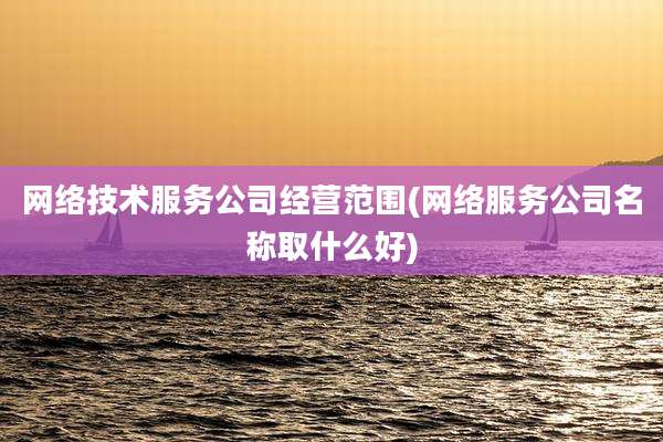 网络技术服务公司经营范围(网络服务公司名称取什么好)