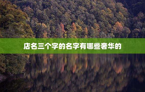 店名三个字的名字有哪些奢华的