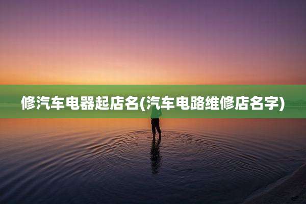 修汽车电器起店名(汽车电路维修店名字)