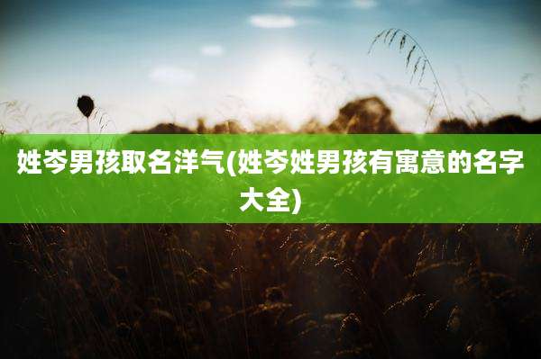 姓岑男孩取名洋气(姓岑姓男孩有寓意的名字大全)