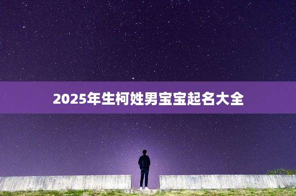2025年生柯姓男宝宝起名大全