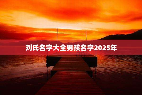 刘氏名字大全男孩名字2025年