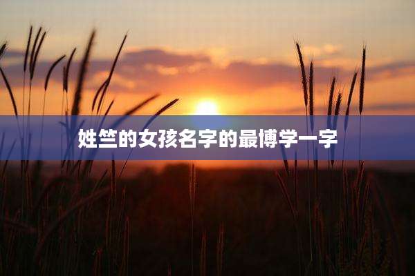 姓竺的女孩名字的最博学一字