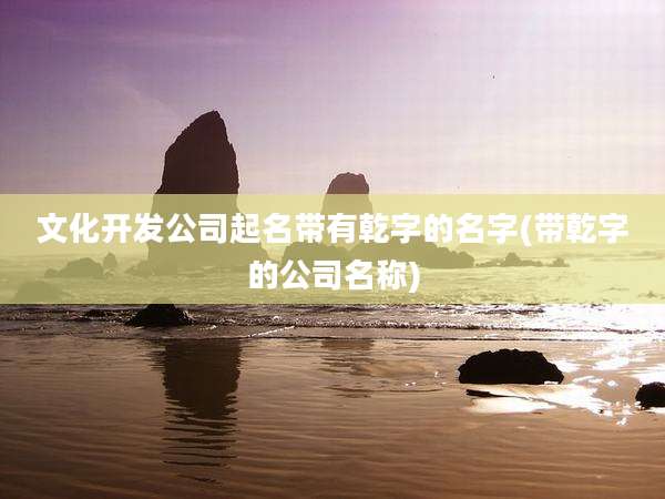 文化开发公司起名带有乾字的名字(带乾字的公司名称)