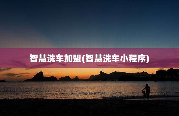 智慧洗车加盟(智慧洗车小程序)