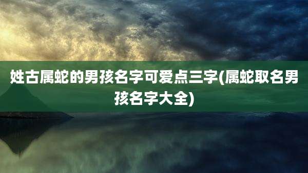 姓古属蛇的男孩名字可爱点三字(属蛇取名男孩名字大全)
