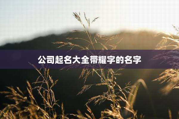 公司起名大全带耀字的名字