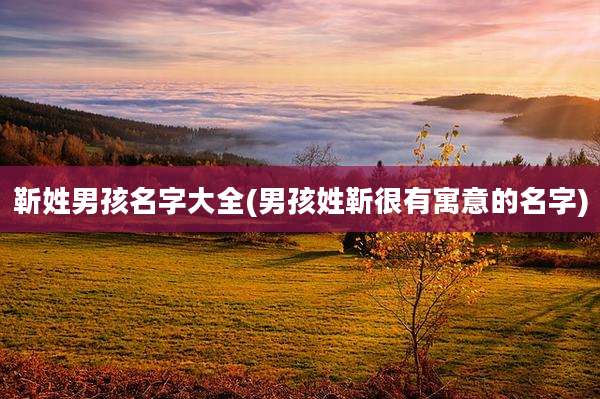 靳姓男孩名字大全(男孩姓靳很有寓意的名字)