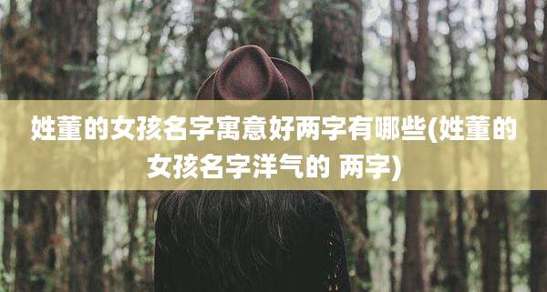姓董的女孩名字寓意好两字有哪些(姓董的女孩名字洋气的 两字)