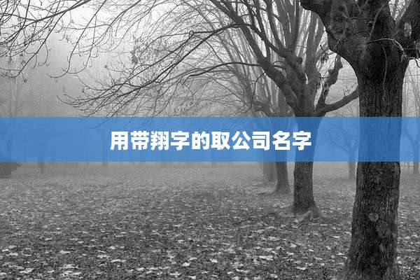 用带翔字的取公司名字