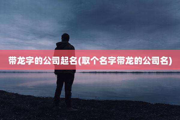 带龙字的公司起名(取个名字带龙的公司名)