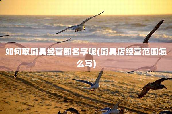 如何取厨具经营部名字呢(厨具店经营范围怎么写)