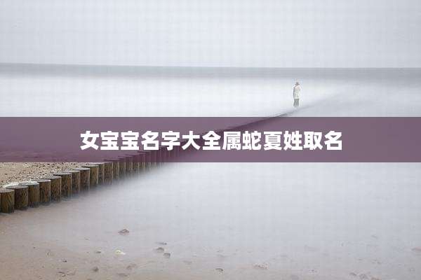 女宝宝名字大全属蛇夏姓取名