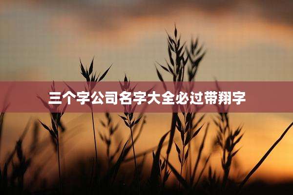 三个字公司名字大全必过带翔字