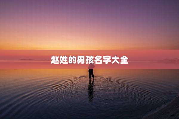 赵姓的男孩名字大全
