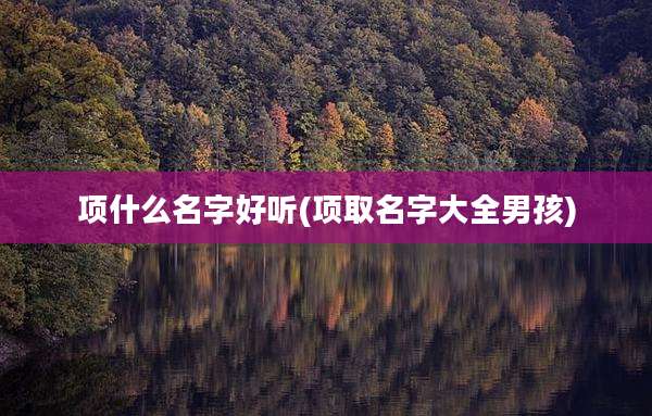 项什么名字好听(项取名字大全男孩)