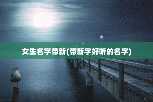 女生名字带新(带新字好听的名字)