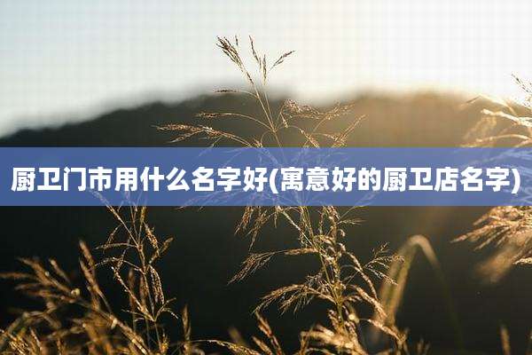 厨卫门市用什么名字好(寓意好的厨卫店名字)