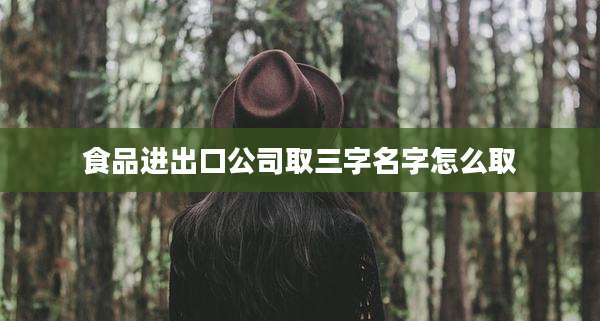食品进出口公司取三字名字怎么取