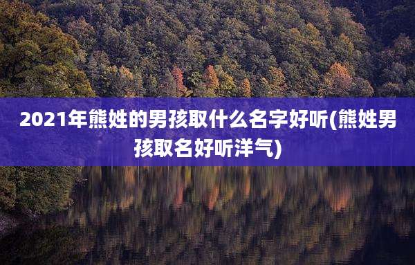2021年熊姓的男孩取什么名字好听(熊姓男孩取名好听洋气)