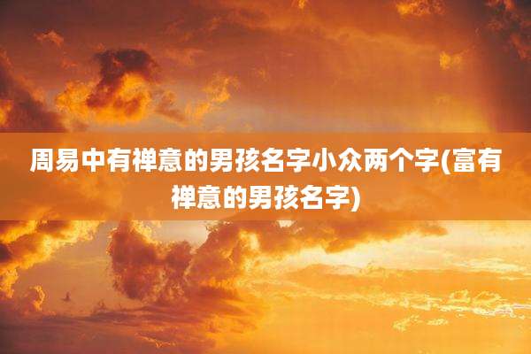 周易中有禅意的男孩名字小众两个字(富有禅意的男孩名字)