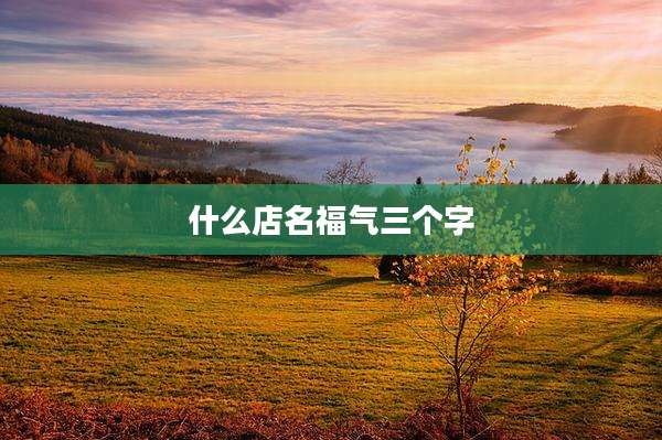 什么店名福气三个字