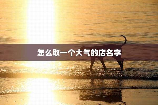 怎么取一个大气的店名字