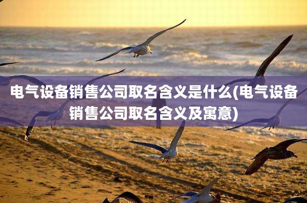 电气设备销售公司取名含义是什么(电气设备销售公司取名含义及寓意)