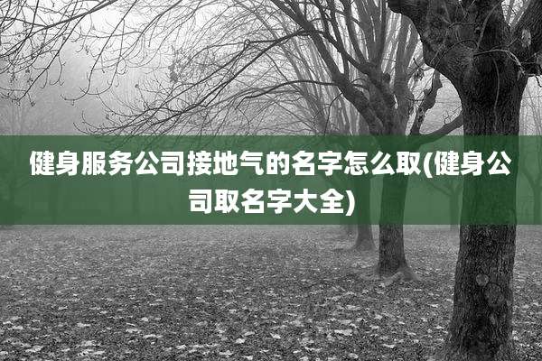 健身服务公司接地气的名字怎么取(健身公司取名字大全)