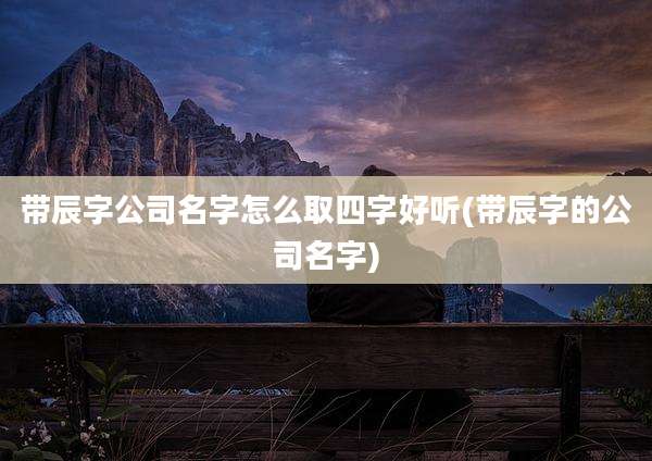 带辰字公司名字怎么取四字好听(带辰字的公司名字)