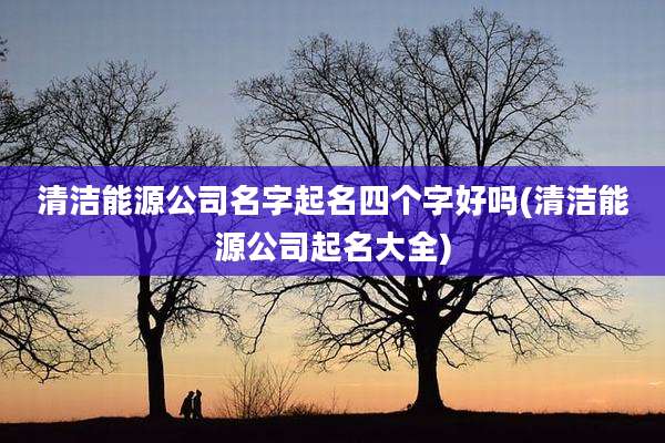 清洁能源公司名字起名四个字好吗(清洁能源公司起名大全)