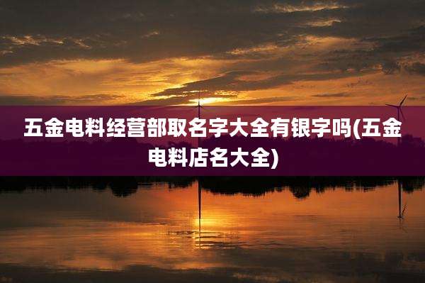 五金电料经营部取名字大全有银字吗(五金电料店名大全)