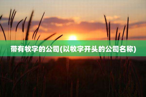 带有牧字的公司(以牧字开头的公司名称)