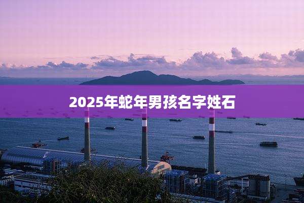 2025年蛇年男孩名字姓石