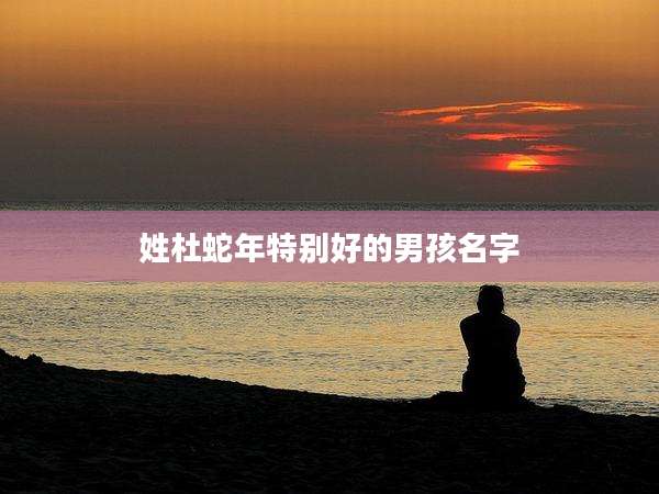 姓杜蛇年特别好的男孩名字