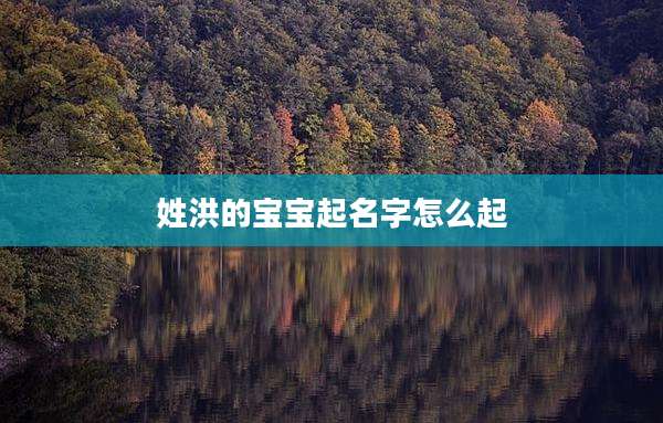 姓洪的宝宝起名字怎么起