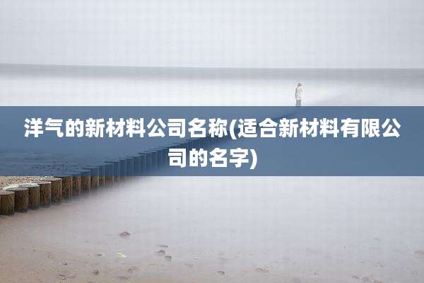 洋气的新材料公司名称(适合新材料有限公司的名字)