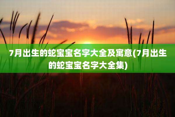 7月出生的蛇宝宝名字大全及寓意(7月出生的蛇宝宝名字大全集)