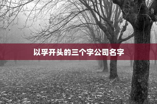 以孚开头的三个字公司名字