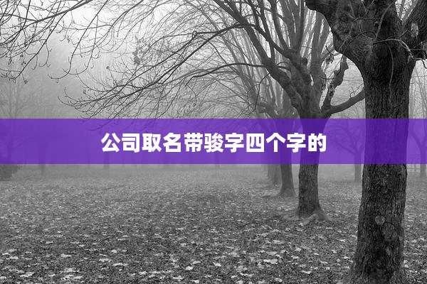 公司取名带骏字四个字的