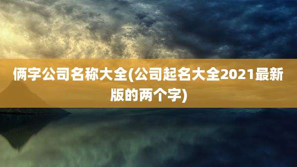 俩字公司名称大全(公司起名大全2021最新版的两个字)